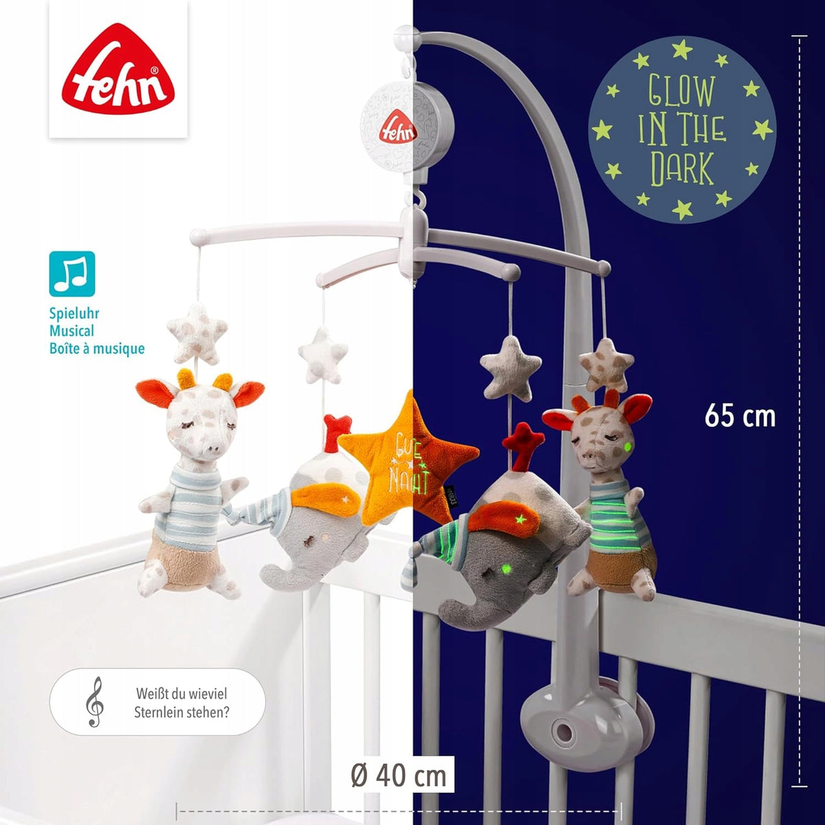 FEHN Dobrú noc KOLotoč nad postieľku SVETIACI V TME