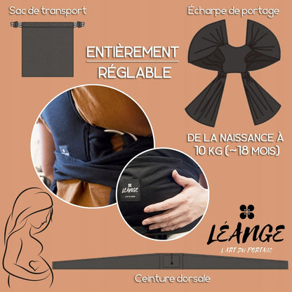 LEANGE šatka na nosenie dieťaťa 2v1