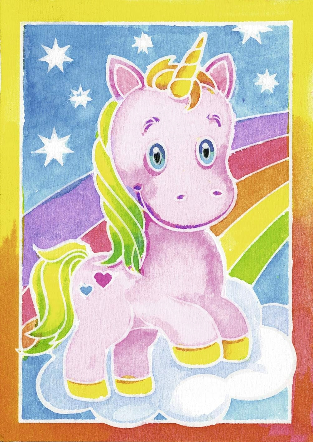 RAVENSBURGER Mixxy Colors šablóna na maľovanie jednorožec 8,5 x 12,5 cm