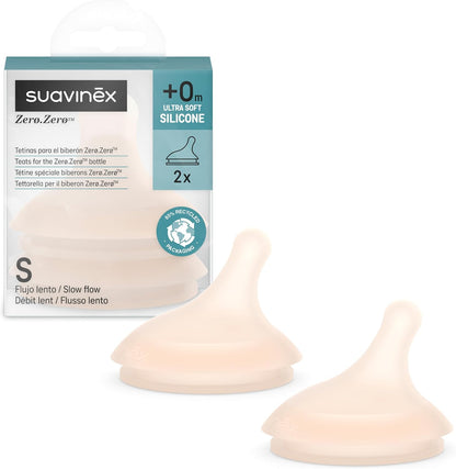 SUAVINEX Zero Zero cumlík na fľašu (S) Slow Flow 0 m+ x2