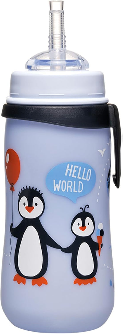 NIP Straw Cup kubek niekapek ze słomką 330 ml 12 m+ PINGWINY – zdjęcie 3
