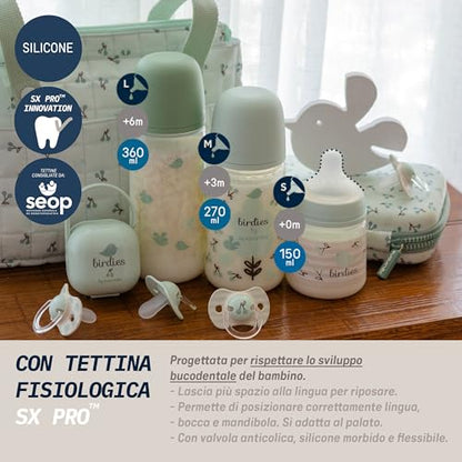 Suavinex SX Pro antikoliková fľaša 3m+ 270ml M birdies