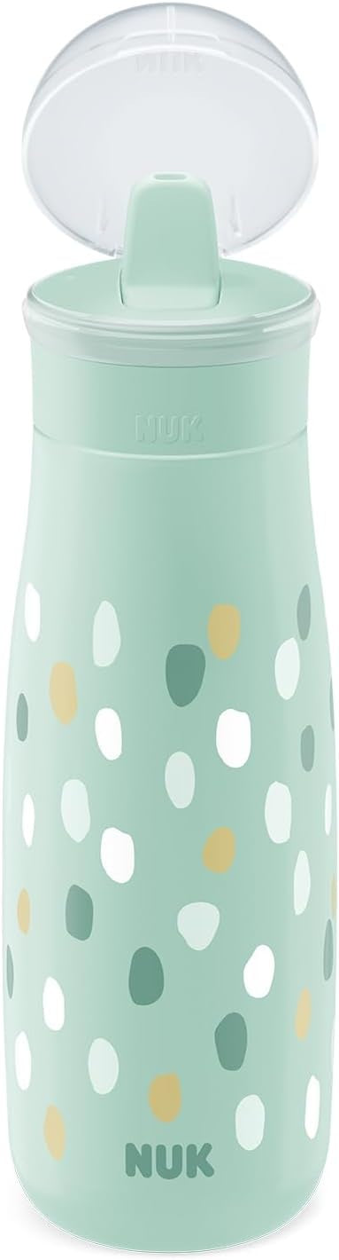 NUK Mini-Me Flip flaske med sugerør og sammenklappeligt drikketud 450 ml 12 m+