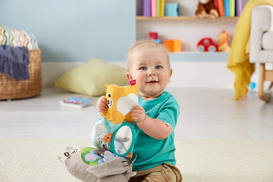 FISHER-PRICE aktivačná senzorická knižka 3m+