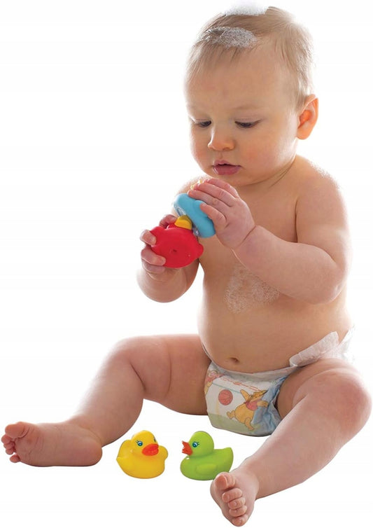 PLAYGRO Bright Baby Duckies gumené kačičky do kúpeľa 6 m+ 4 kusy