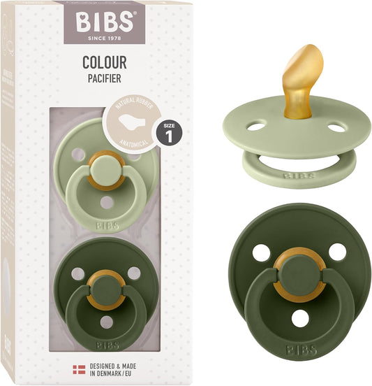 BIBS COLOUR Schnuller 2er-Pack Naturkautschuk 0-6 Monate ANATOMISCH