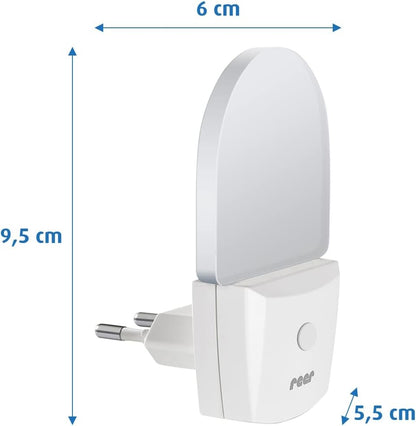 REER NightGuide nočné LED svetlo do zásuvky s vypínačom 6 x 9,5 cm