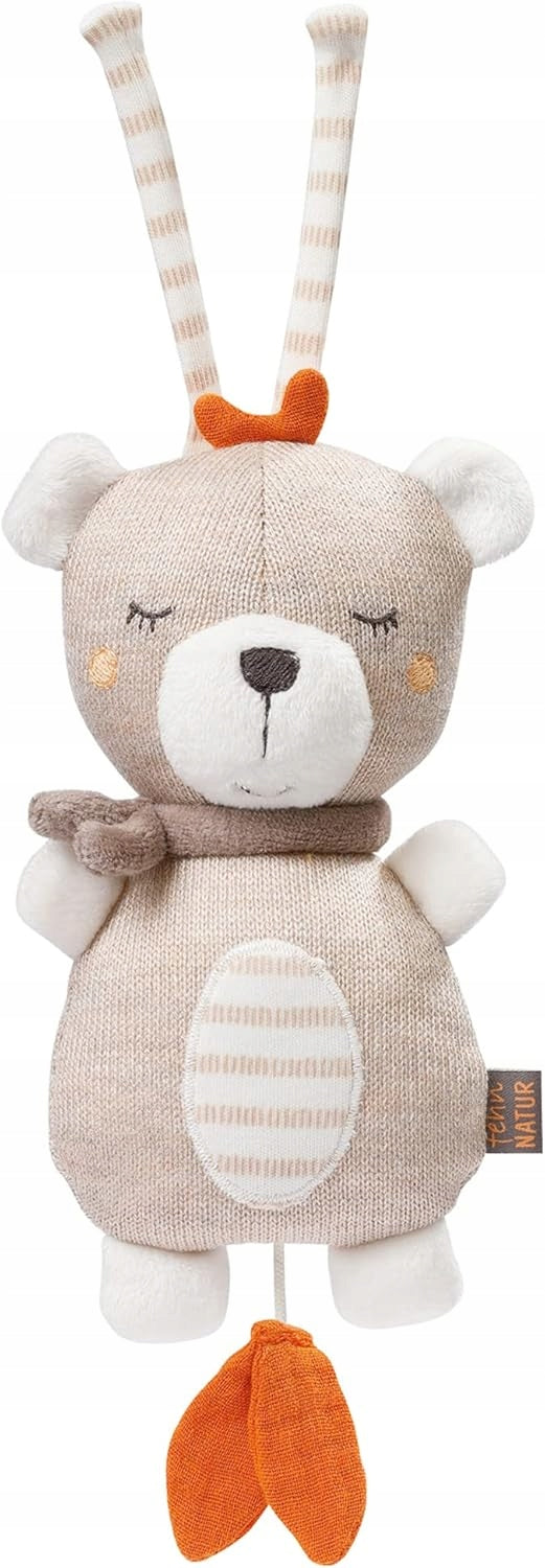 FEHN Natur peluche in cotone organico con carillon 19 cm