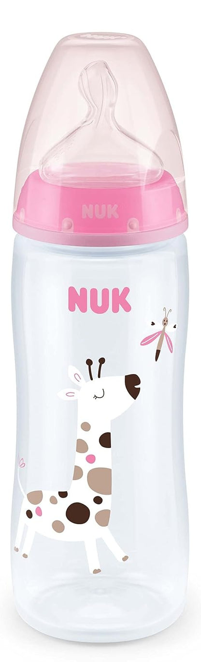 NUK First Choice+ fľaša 360 ml cumlík XL 6-18 m ŽIRAFA