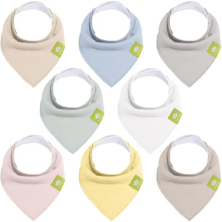KEABABIES podbradníky typu bandana na patentky 0-36 mesiacov x8