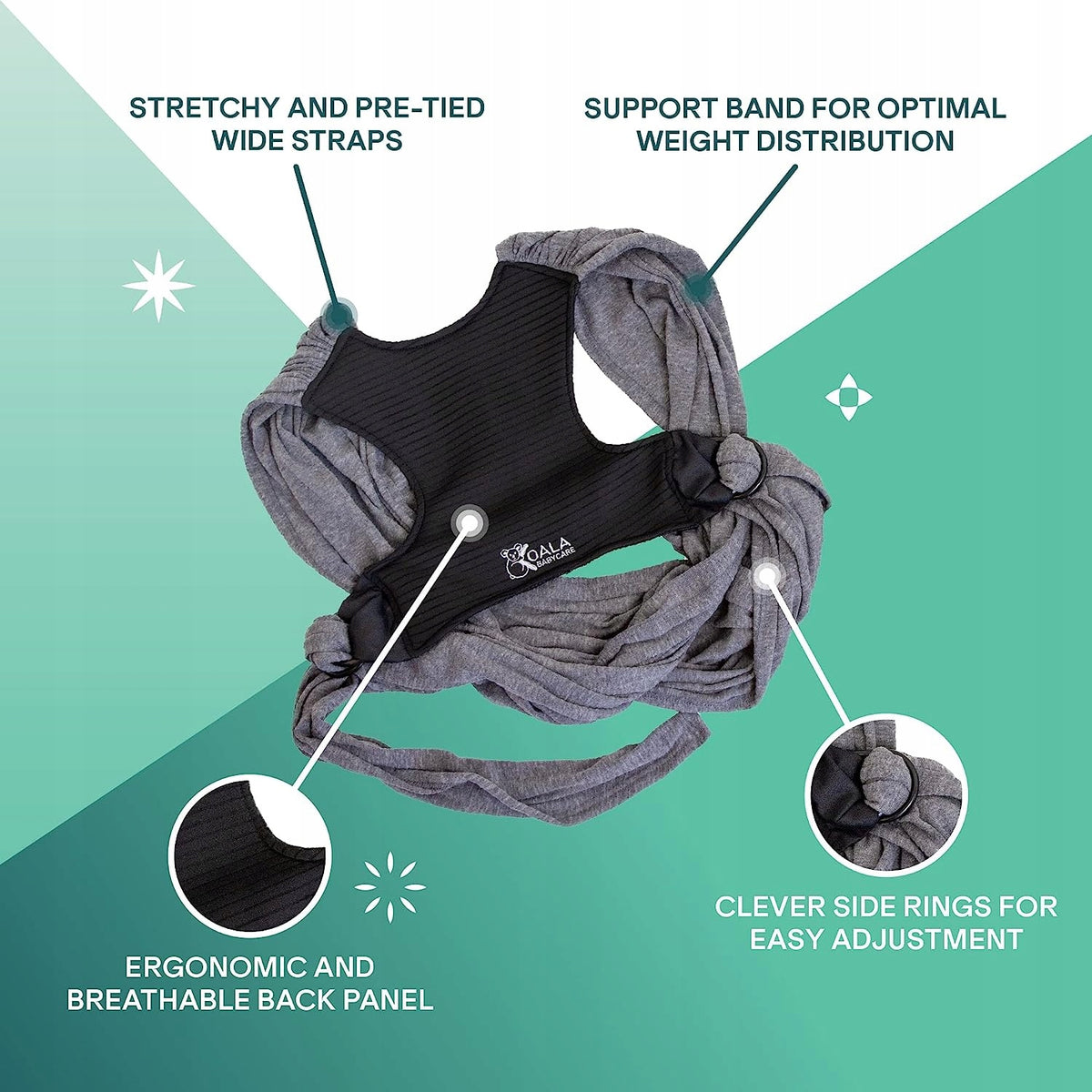 KOALA BABYCARE šatka na nosenie dieťaťa 2 v 1