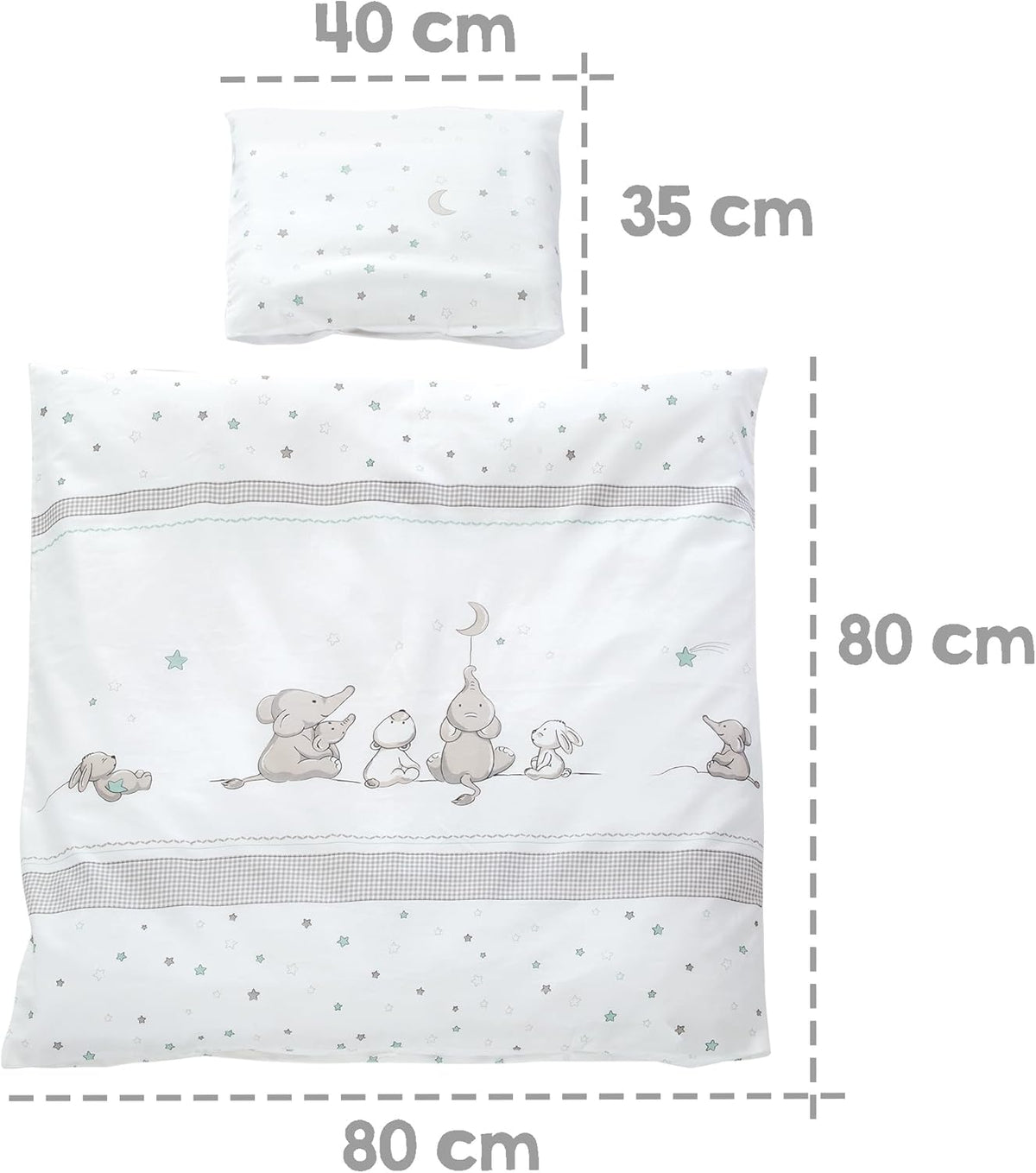 ROBA 2-dielna súprava posteľnej bielizne MÁGIA HVIEZD 80x80 / 40x35