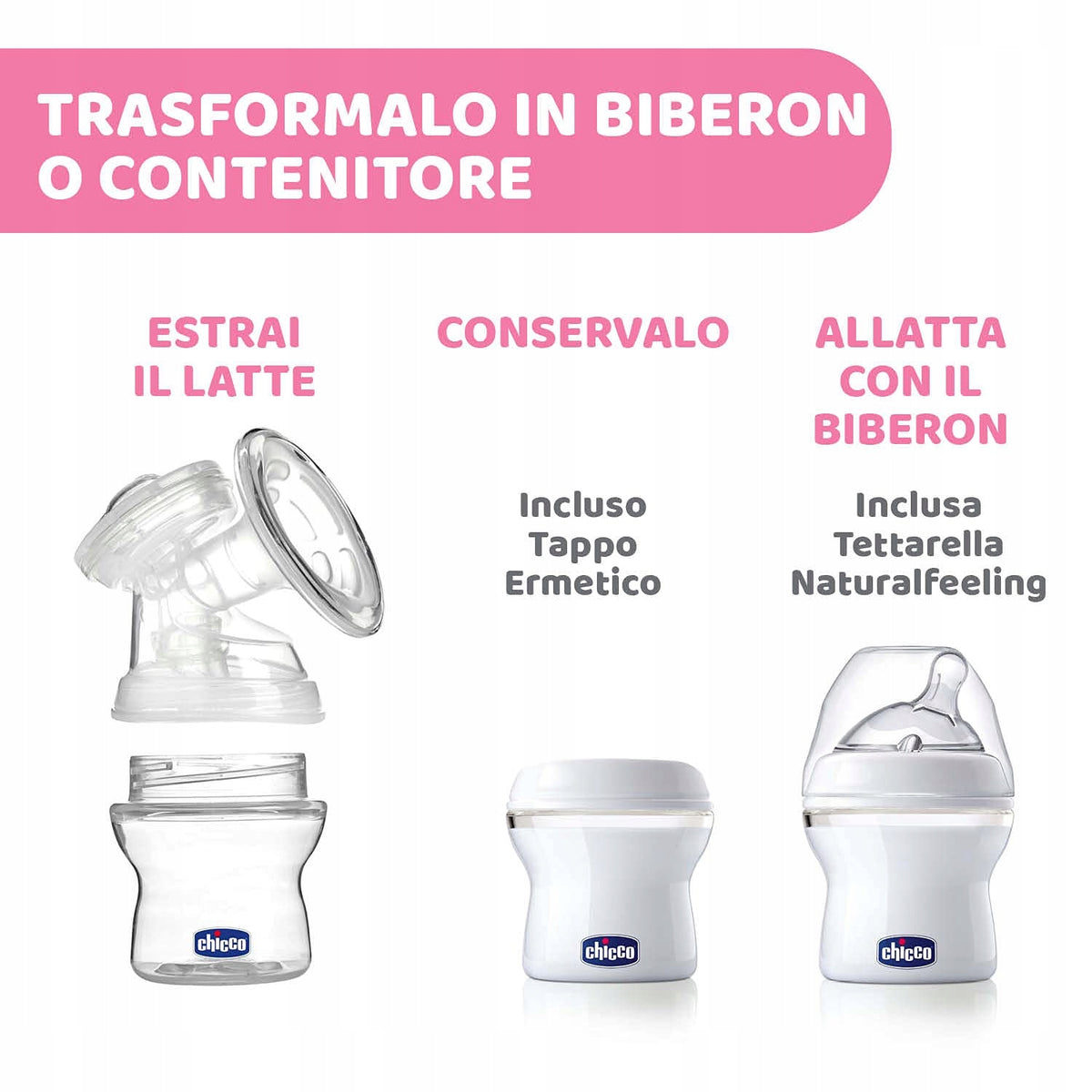 CHICCO Naturally elektrická odsávačka mlieka ružová