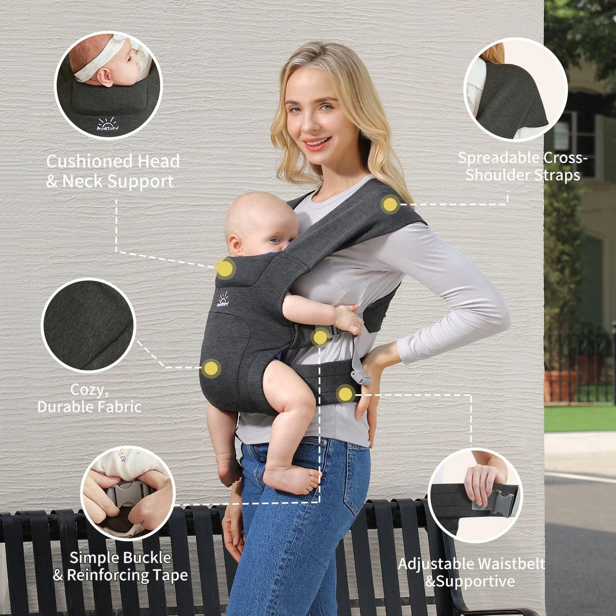 MOMTORY ergonomický nosič 3 - 12kg