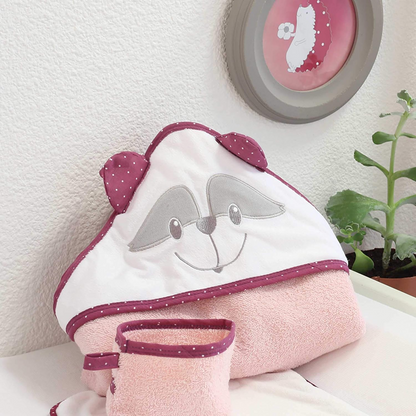 TROIS KILOS SEPT uterák s kapucňou 70x70 cm + umývacia rukavica
