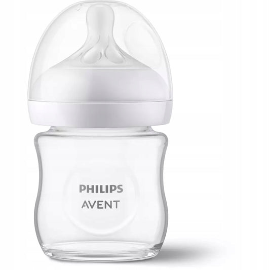 PHILIPS AVENT Natural Response szklana butelka 120 ml 0+ smoczek 2