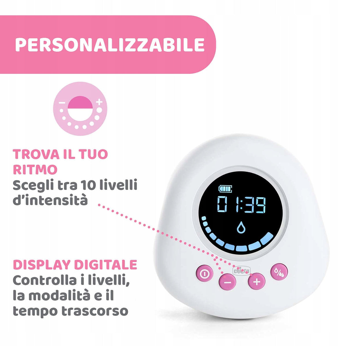 CHICCO Naturally elektrická odsávačka mlieka ružová
