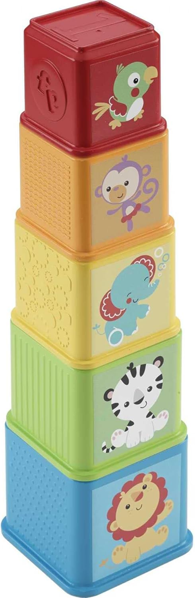 FISHER-PRICE Stack & Explore Blocks kocky rôznych veľkostí 5 kusov