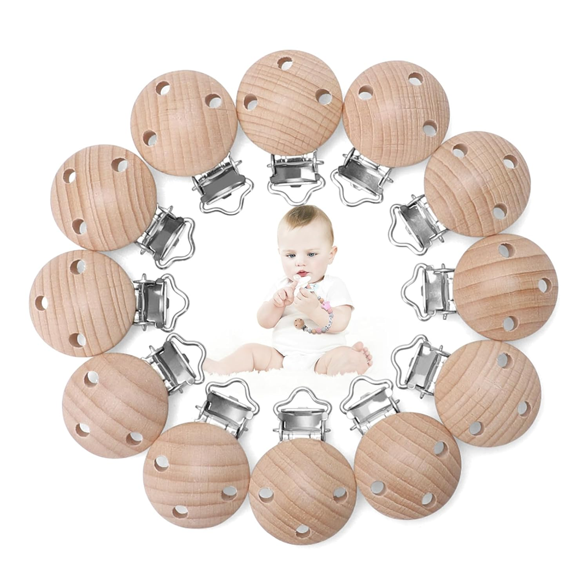 KIGNIOTE clips for pacifier chain