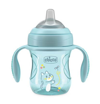 CHICCO Transition Cup kubek niekapek z ustnikiem i uchwytami 200 ml 4 m+