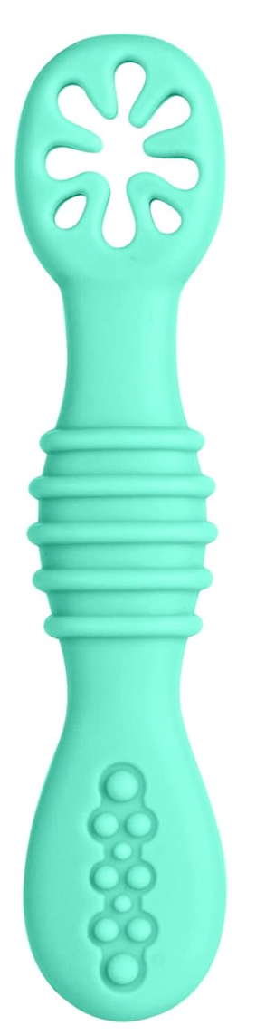 VICLOON Sticky Spoon silikonová lžička 2,5 x 10 cm 4 m+ zelená