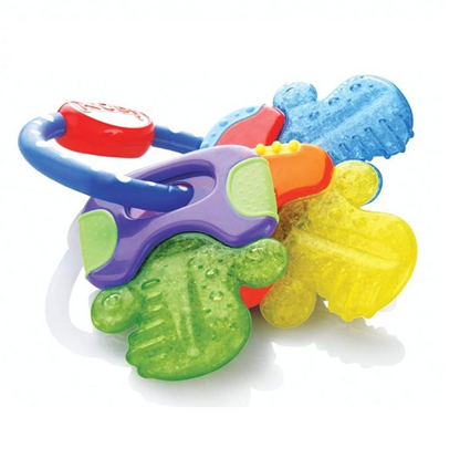 NUBY IcyBite silikónové chladiace hryzadlo 9 x 14 cm KĽÚČE