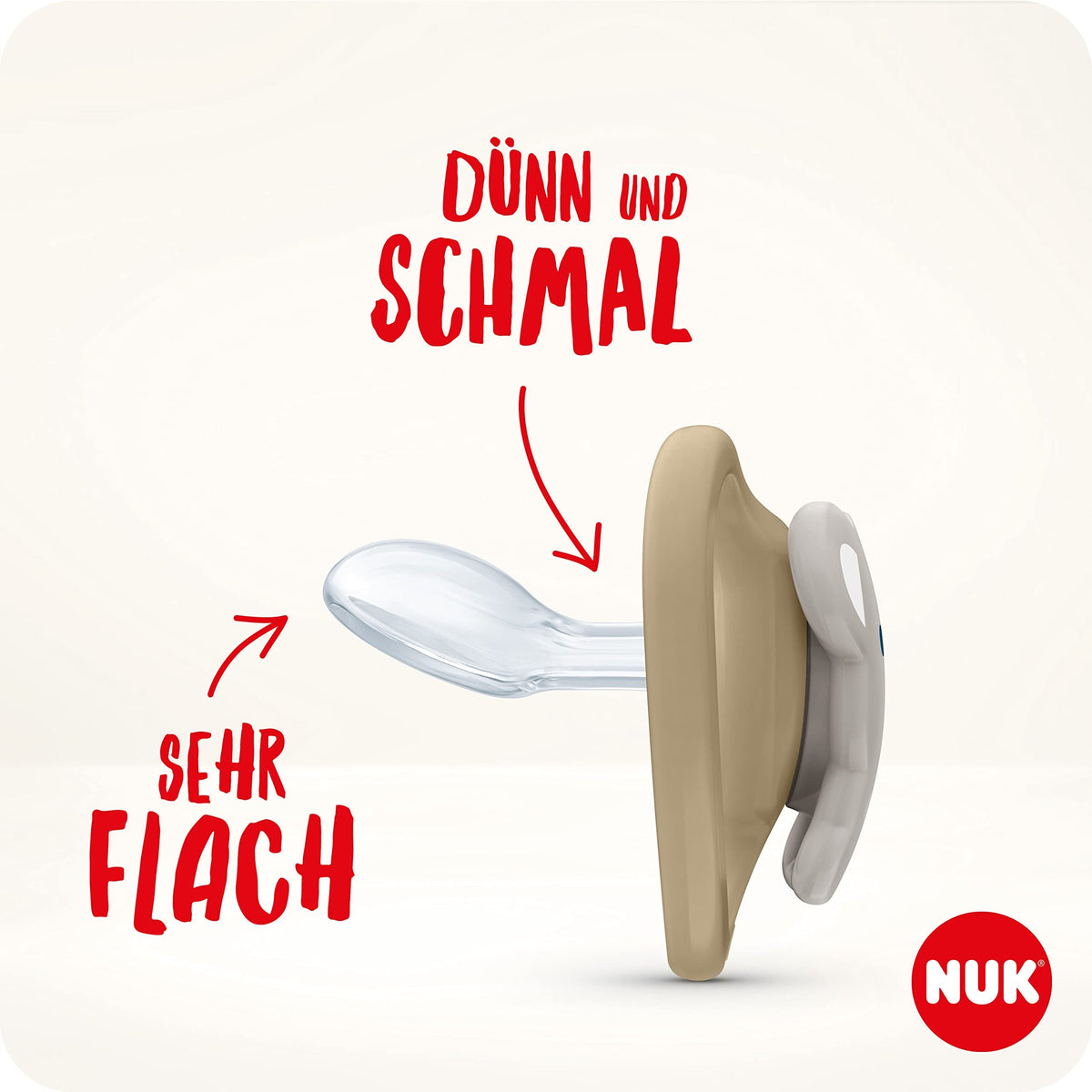 NUK Space Night smoczek uspokajający silikon x2 0-6msc +box, cienki i bardzo płaski smoczek silikonowy