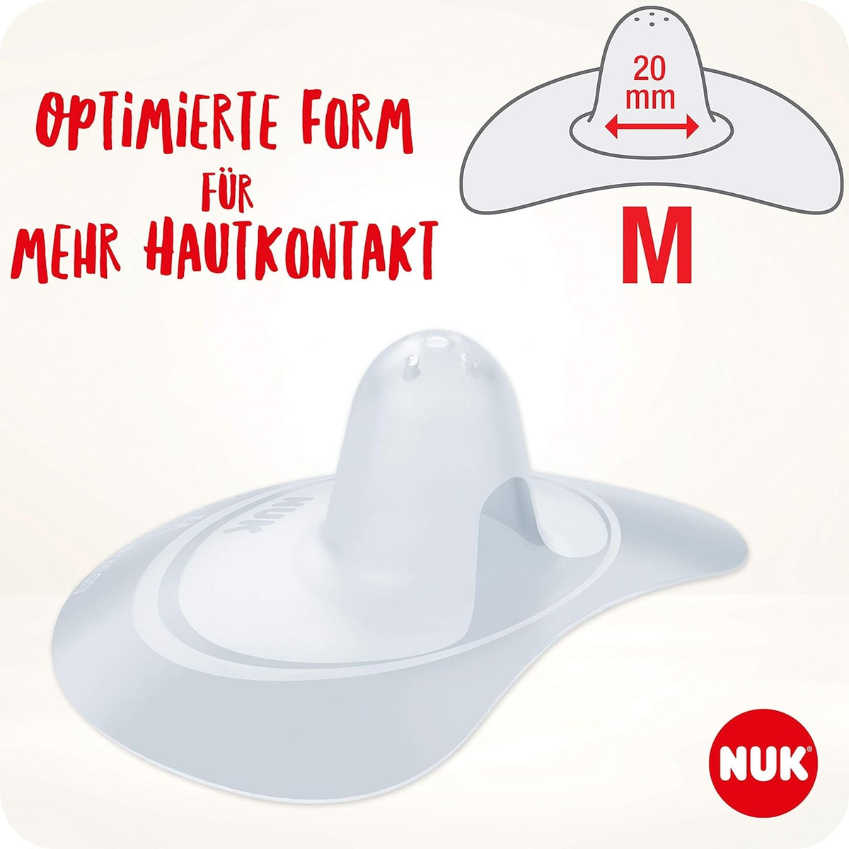 NUK dojčiace klobúčiky na bradavky 20mm veľ. M x2