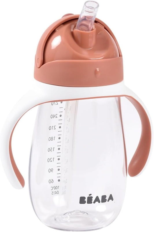 BEABA Straw Cup tritanový nerozlievací pohár so slamkou 300 ml 8 m+