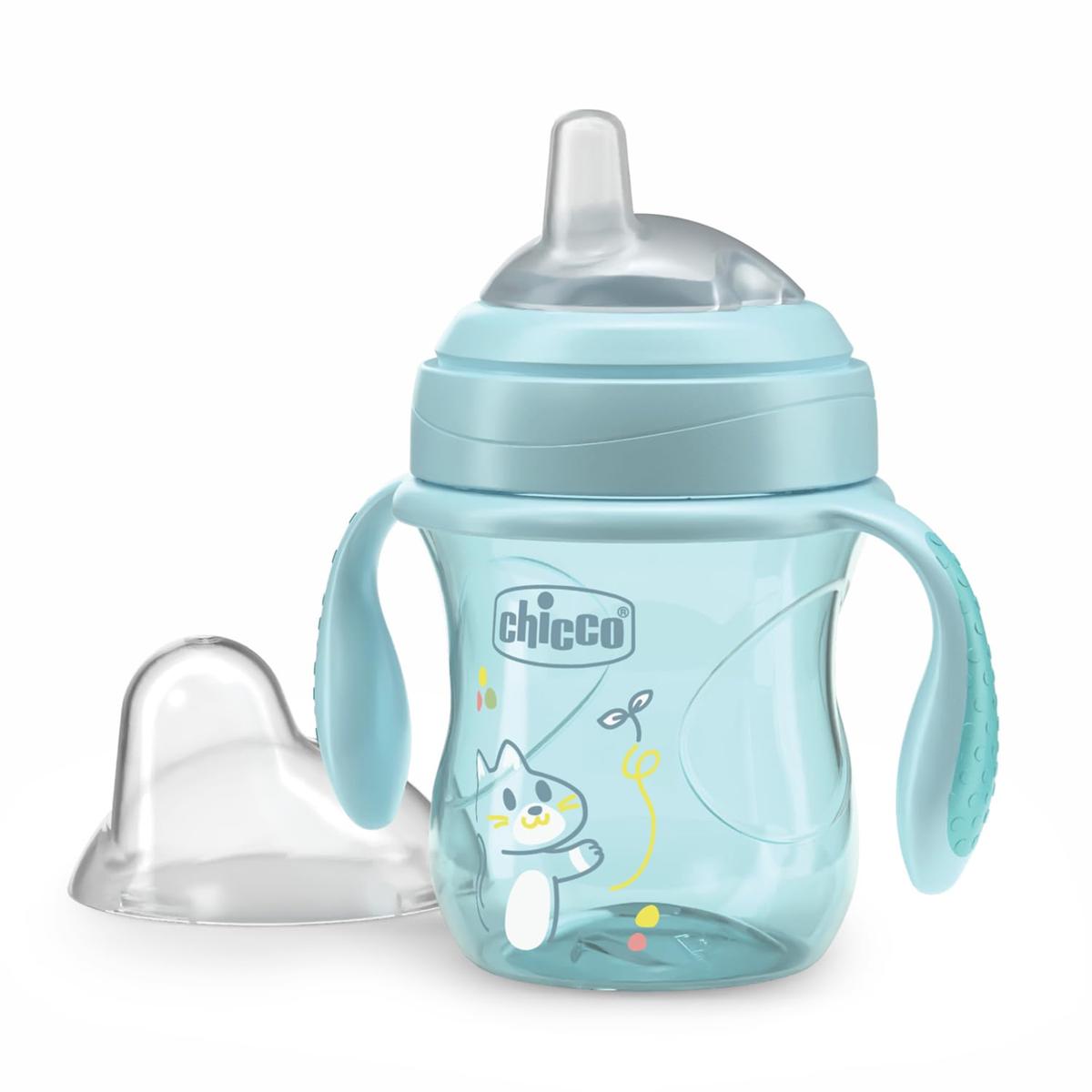 CHICCO Transition Cup netečúci pohár s náustkom a úchytmi 200 ml 4 m+