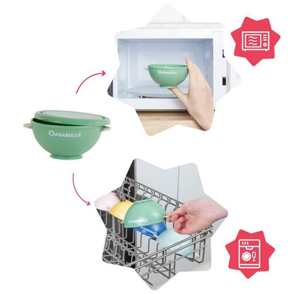 BADABULLE set de boluri cu ventuză și capace x5 + lingurițe x3