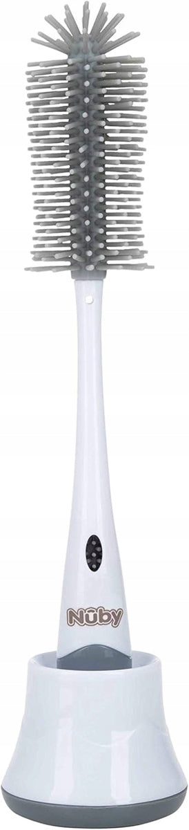 NUBY kefa 2 v 1 na čistenie cumlíkov a fliaš, 30 cm + stojan
