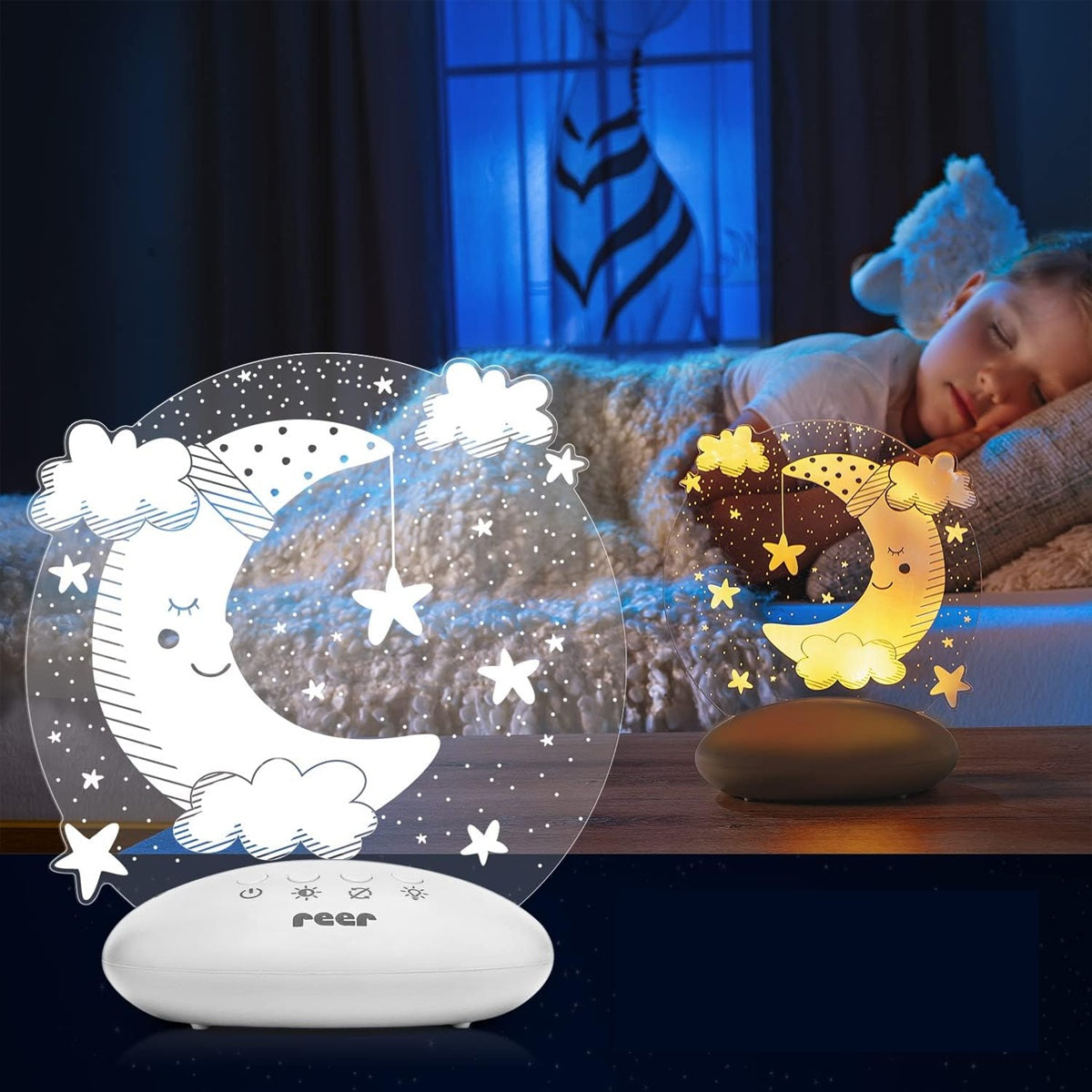 REER ColourLumy LED nočná lampička 5 farieb MESIAC