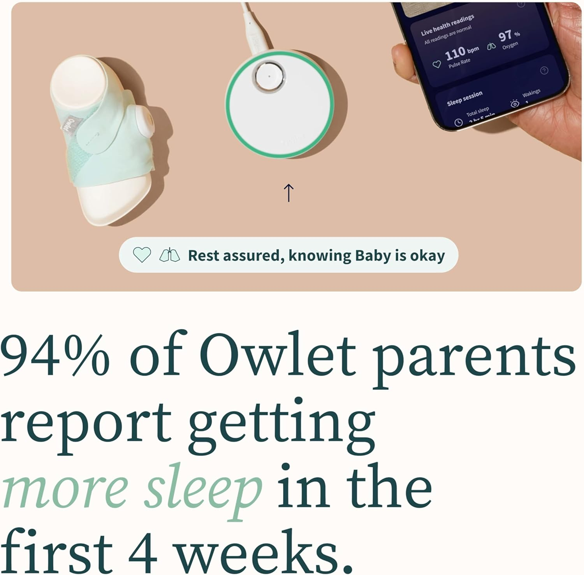 OWLET DREAM SOCK intelligent oxygen level and pulse monitor for infants