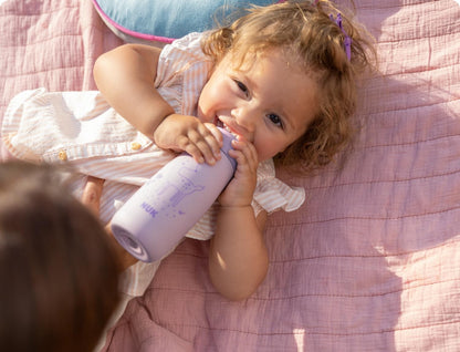NUK Mini-Me Flip oceľová fľaša so slamkou a náustkom 500 ml 12 m+