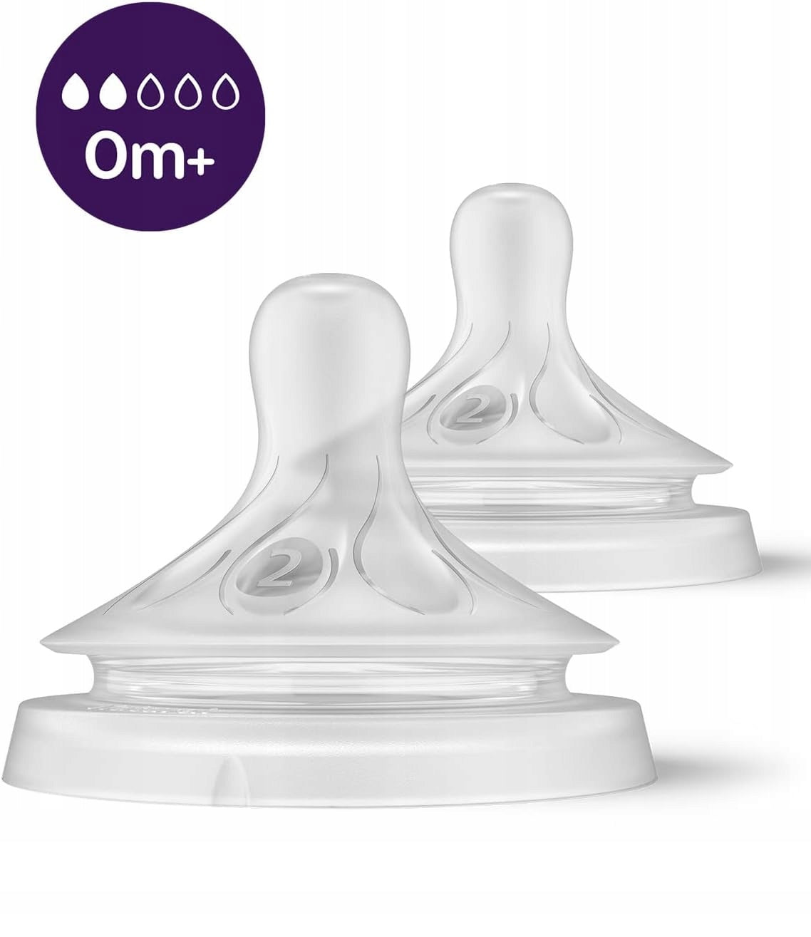 PHILIPS AVENT Natural RESPONSE smoczki do butelek 0msc+ x2