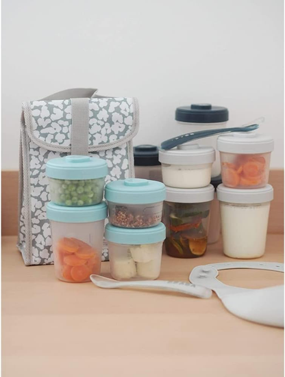 BEABA nádoby na potraviny 2x90 ml, 4x150 ml, 6x250 ml, lyžička