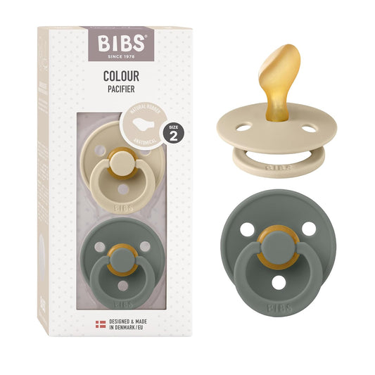 BIBS COLOUR uklidňující dudlíky 2ks kaučuk 6m+ ANATOMICKÉ