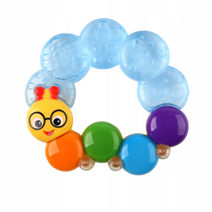 BABY EINSTEIN chladiace a masážne hryzadlo s hrkálkou HÚSENICA 3 m+