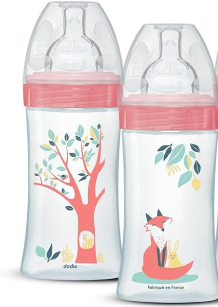 DODIE fľaša 270 ml cumlík 2 stredný prietok 0 – 6 m LÍŠKA a ZAJAC