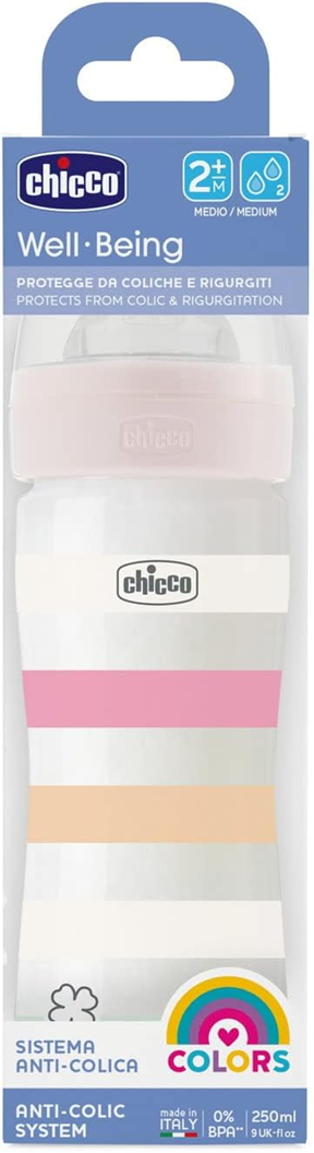 CHICCO Well-Being μπιμπερό 250 ml 2m+ μεσαία ροή – φωτογραφία προϊόντος 2