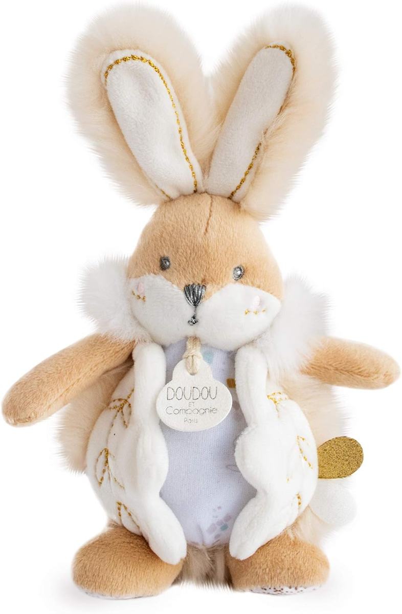 DOUDOU et Compagnie KRÁLIK mojkáčik 20 cm + plyšové puzdro na knihu