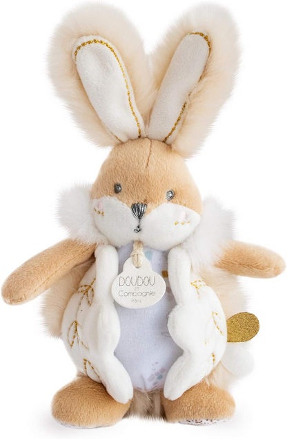 DOUDOU et Compagnie KRÁLIK mojkáčik 20 cm + plyšové puzdro na knihu