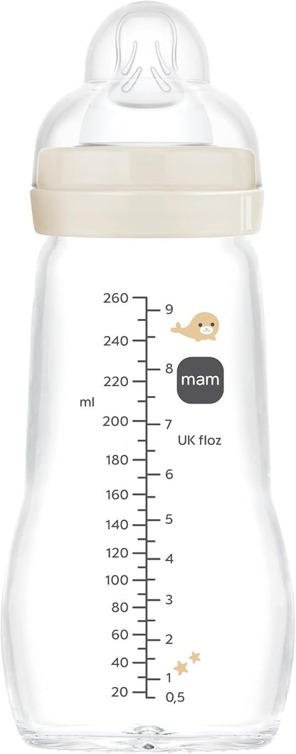MAM Feel Good sklenená fľaša 260 ml 2 m+ cumlík 2 MORSKÉ TVORY