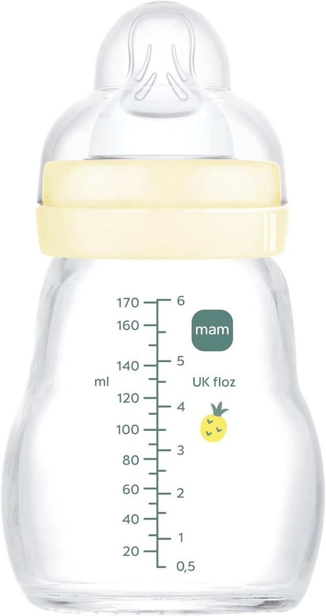 MAM Feel Good sklenená fľaša 170 ml 0 m+ cumlík 1