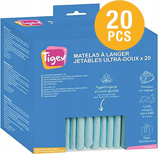TIGEX empapadores higiénicos para cambiar pañales 20 uds. 60x40 cm