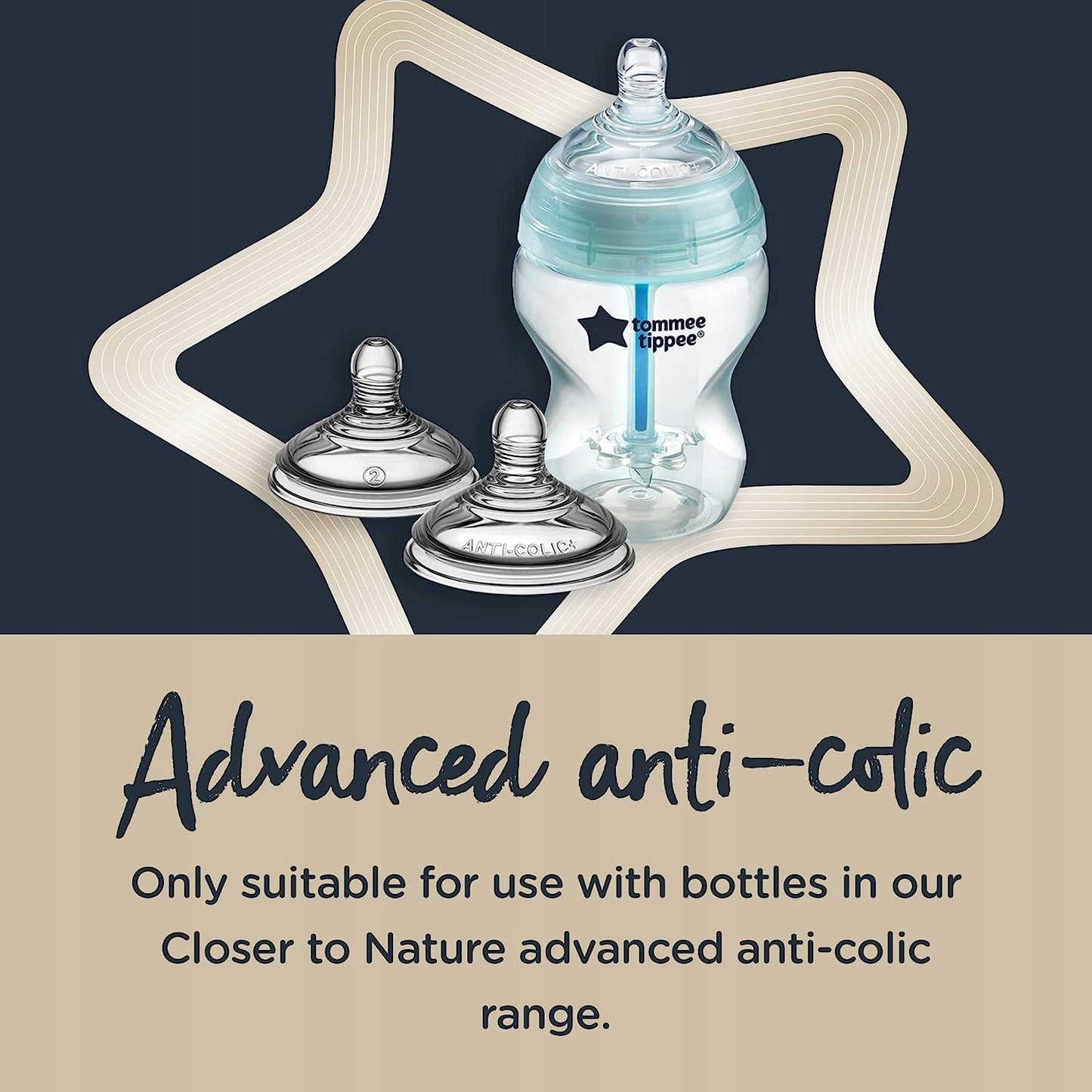 TOMMEE TIPPEE cumlíky ADVANCED ANTI-COLIC 3 mes. + x2