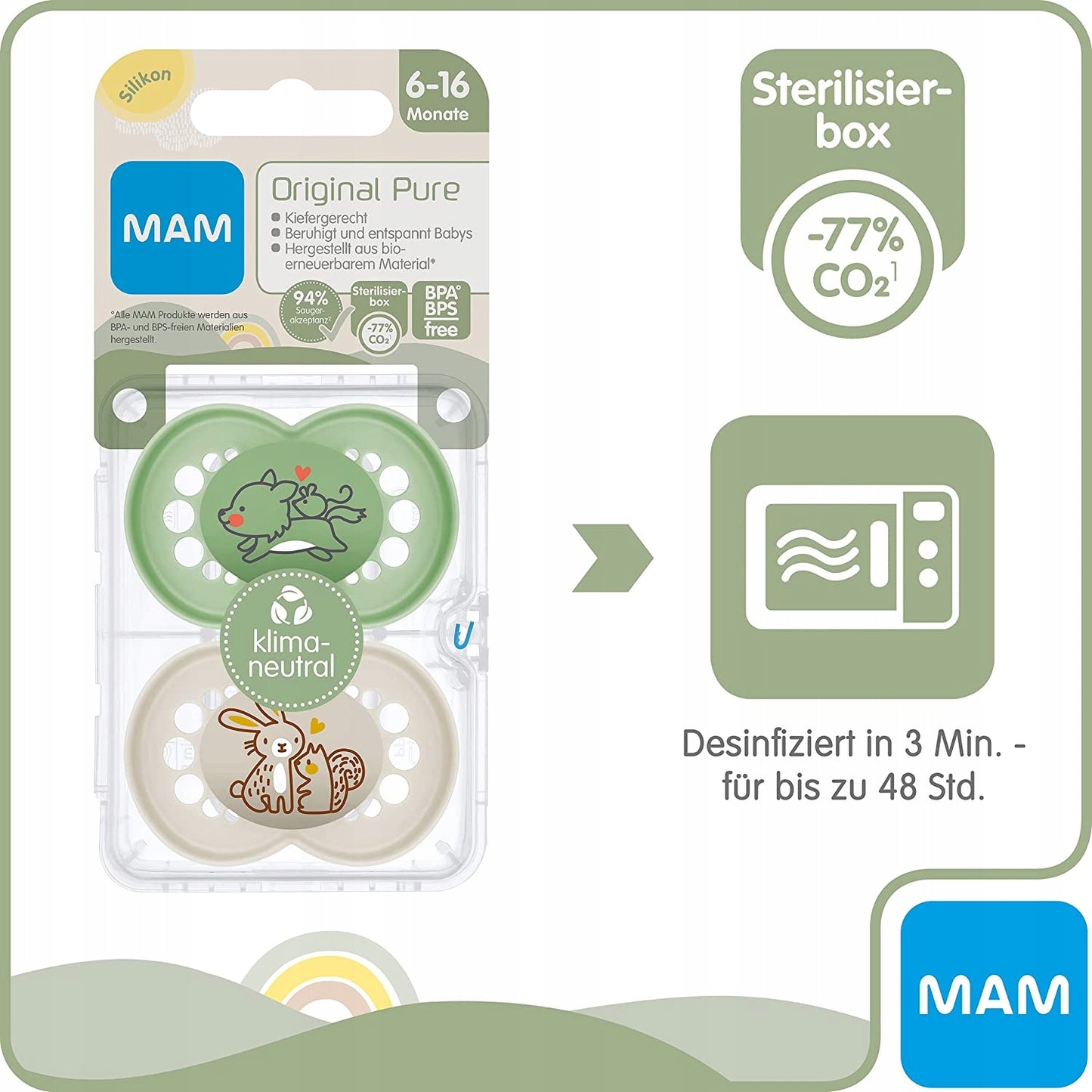 MAM ORIGINAL Pure soother + storage and sterilisation box