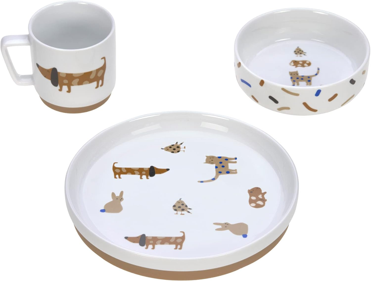 LASSIG Little Mateys súprava porcelánového riadu 3el.