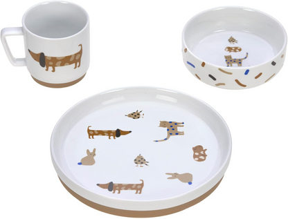 LASSIG Little Mateys súprava porcelánového riadu 3el.